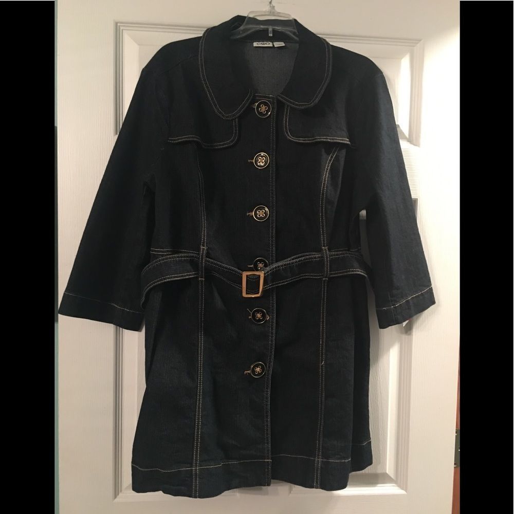 Cato Denim Jacket Dress with Belt Size Large